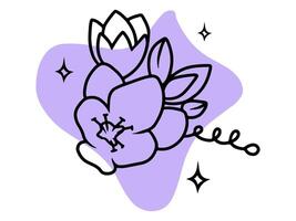 estetisk violett blommor vektor