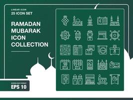 25 Ramadan kareem Symbol Pack Sammlung einstellen Element Hintergrund Vorlage abstrakt vektor