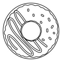 Krapfen Tag Schokolade Sahne Essen Symbol Linie vektor