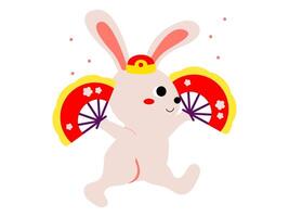 kinesisk kanin illustration söt kanin ny år vektor