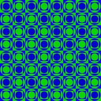 vektor sömlös geometrisk mönster i de form av blå kvadrater och cirklar på en grön bakgrund