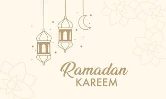 Ramadan kareem Hintergrund mit Lampe und Mond. vektor