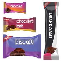 Schokolade Bar von Süßigkeiten Bar einstellen isoliert auf Weiß Hintergrund vektor