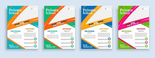 flyer broschüre cover vorlage für kinder zurück zur schulbildung aufnahme layout design vorlage vektor