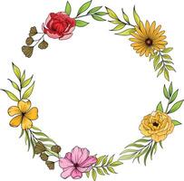 Blumensträuße, Blumen- Arrangements, Blätter, Geäst und Design Elemente, Blumen, Rosen, Zweige. vektor