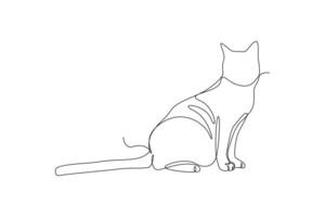 kontinuerlig ett linje teckning urban sällskapsdjur begrepp. klotter vektor illustration.
