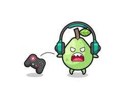 guava gamer maskot är arg vektor