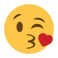 weht ein Kuss Gesicht Emoji Symbol vektor