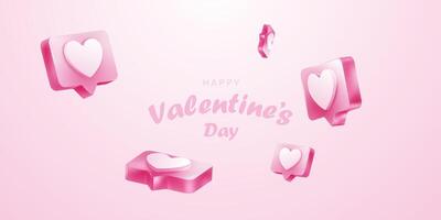 glücklich Valentinstag Tag Poster oder Gutschein Design. schön Hintergrund, Vektor Illustration