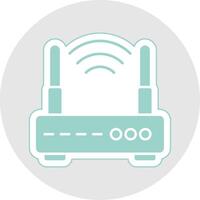 W-lan Router Glyphe Mehrfarbig Aufkleber Symbol vektor