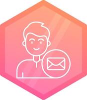 e-post lutning polygon ikon vektor
