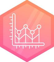 Linie Diagramm Gradient Polygon Symbol vektor