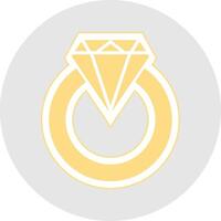 Diamant Ring Glyphe Mehrfarbig Aufkleber Symbol vektor