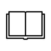 Vektor schwarz Linie Symbol Buch isoliert auf Weiß Hintergrund