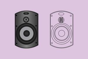 Lautsprecher Musik- Bass. Klang elektronisch Ausrüstung Symbol Vektor Illustration