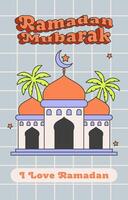 ramadan mubarak bakgrund med retro häftig estetisk begrepp vektor