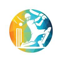 cricket spelare logotyp design vektor illustration