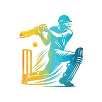 cricket spelare logotyp spelar kort begrepp vektor