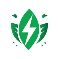 eco blad bult grön energi vektor illustration