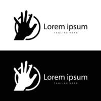 einfach Hand und Finger Vektor Design minimalistisch schwarz Silhouette Produkt Marke Hand Logo Vorlage