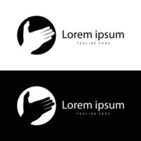 einfach Hand und Finger Vektor Design minimalistisch schwarz Silhouette Produkt Marke Hand Logo Vorlage