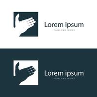 enkel hand och fingrar vektor design minimalistisk svart silhuett produkt varumärke hand logotyp mall