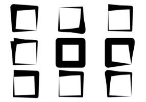 abstrakt rektangel gräns uppsättning med annorlunda linje isolerat på vit bakgrund. element design uppsättning. vektor