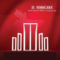 21 Februar International Mutter Sprache Tag Shahid Minar Vektor Illustration