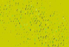 hellgrünes, gelbes Vektormuster mit Geschlechtselementen. vektor