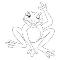 Frosch. Karikatur Tier auf ein Weiß Hintergrund. Kontur Zeichnung. vektor