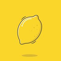 vektor hela färsk citron- frukt ikon tecknad serie stil citron- på gul bakgrund vektor illustration