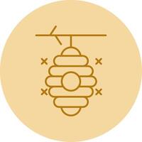 Bienenstock Linie Kreis Mehrfarbig Symbol vektor