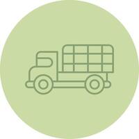 Militär- LKW Linie Kreis Mehrfarbig Symbol vektor