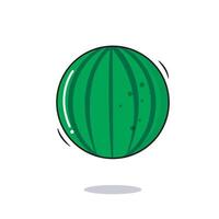 Vektor ganze frisch Wassermelone Obst Symbol Karikatur Stil auf Weiß Hintergrund Vektor Illustration