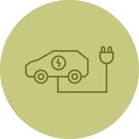 elektrisch Auto Linie Kreis Mehrfarbig Symbol vektor