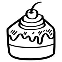 süß Cupcake Gliederung Süss Nachtisch. eben Design isoliert farbig Clip Art. vektor