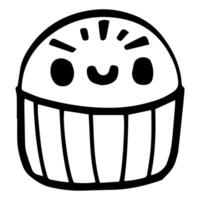 süß Cupcake Gliederung Süss Nachtisch. eben Design isoliert farbig Clip Art. vektor