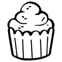 süß Cupcake Gliederung Süss Nachtisch. eben Design isoliert farbig Clip Art. vektor