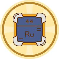 rutenium komisk cirkel ikon vektor