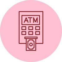 Geldautomat Maschine Linie Kreis Mehrfarbig Symbol vektor