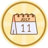 11th av juli komisk cirkel ikon vektor