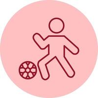 fotboll spelare linje cirkel Flerfärgad ikon vektor