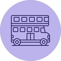 doppelt Bus Linie Kreis Mehrfarbig Symbol vektor