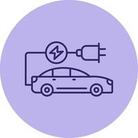 elektrisch Auto Linie Kreis Mehrfarbig Symbol vektor