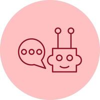 chatbot linje cirkel Flerfärgad ikon vektor