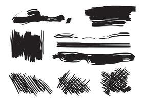 Sammlung von zufällig Hand gezeichnet kritzeln von Schlaganfall, Form, schwarz Stift Marker Formen Vektor einstellen