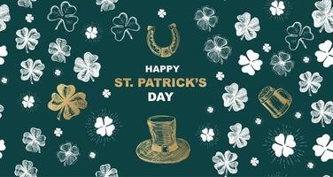 st. Patricks Day eingestellt. handgezeichnete Illustrationen vektor