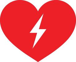 hjärta med en blixt- ikon i trendig stil . laddning hjärta ikon vektor