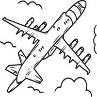 flygplan färg sidor. flygplan översikt illustration vektor