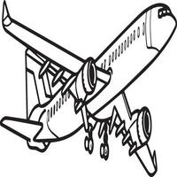 Flugzeug Färbung Seiten. Flugzeug Gliederung Illustration vektor